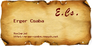 Erger Csaba névjegykártya