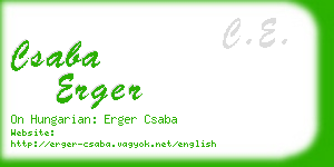 csaba erger business card